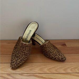 Bottega Veneta Leopard Calf Hair Women's Mules Size 37.5